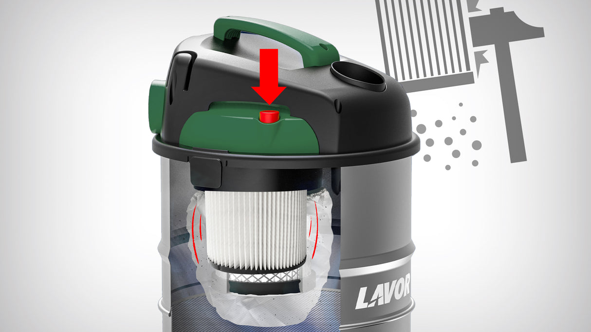 Lavor Kombo 4 in 1 – Multifunctional Ash Vacuum, Dust Vacuum, and Wet Vacuum for Fireplaces, Stoves, and Barbecues – Code 8.243.0024