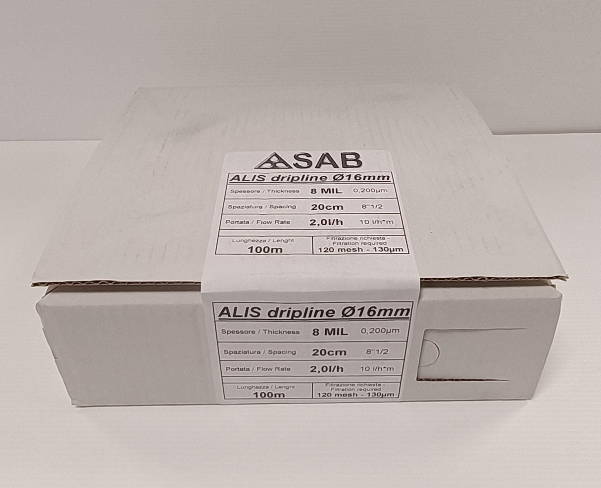 Tubo manichetta per irrigazione con gocciolatore piatto rotolo da 100 metri - ALIS
