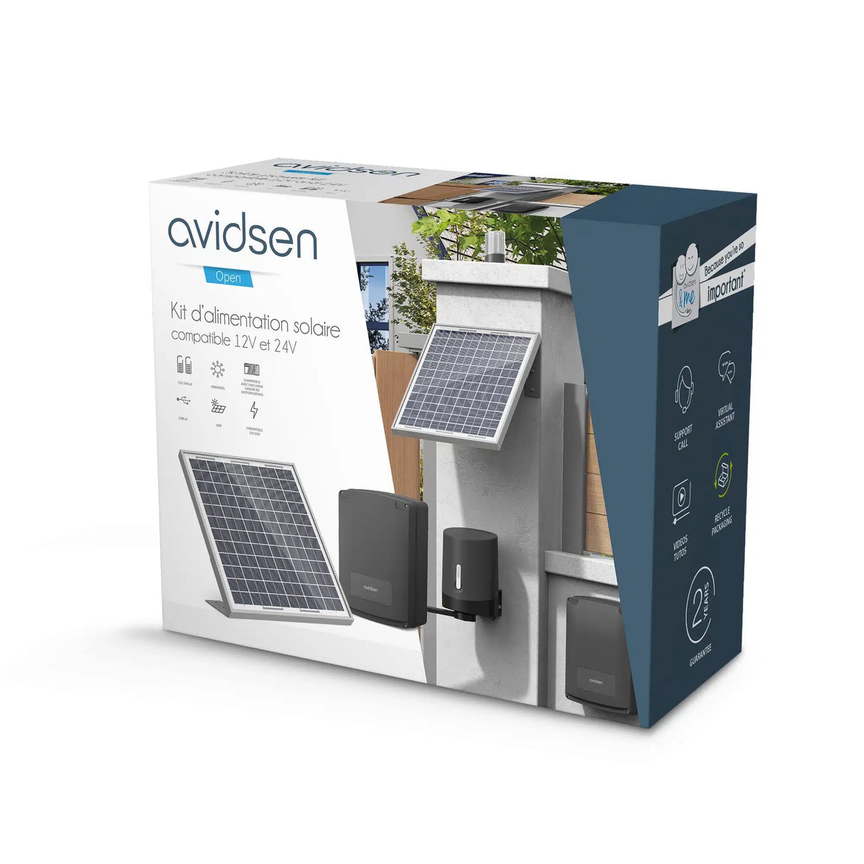 Avidsen Kit solare universale per motorizzazione cancelli a 12V e 24V - 114375