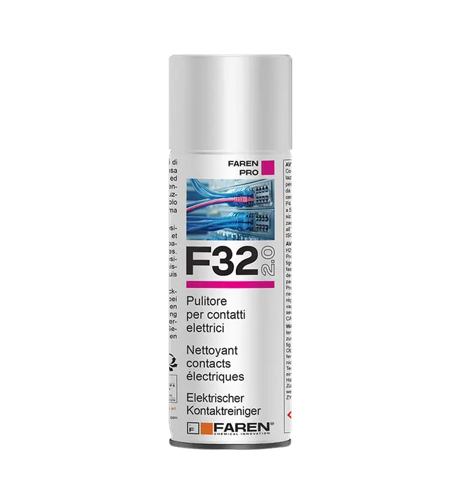 FAREN - Pulisci Contatti Secco F32 2.0 Spray 400ml | Rapida Evaporazione | Dielettrico 50.000V | Senza Residui