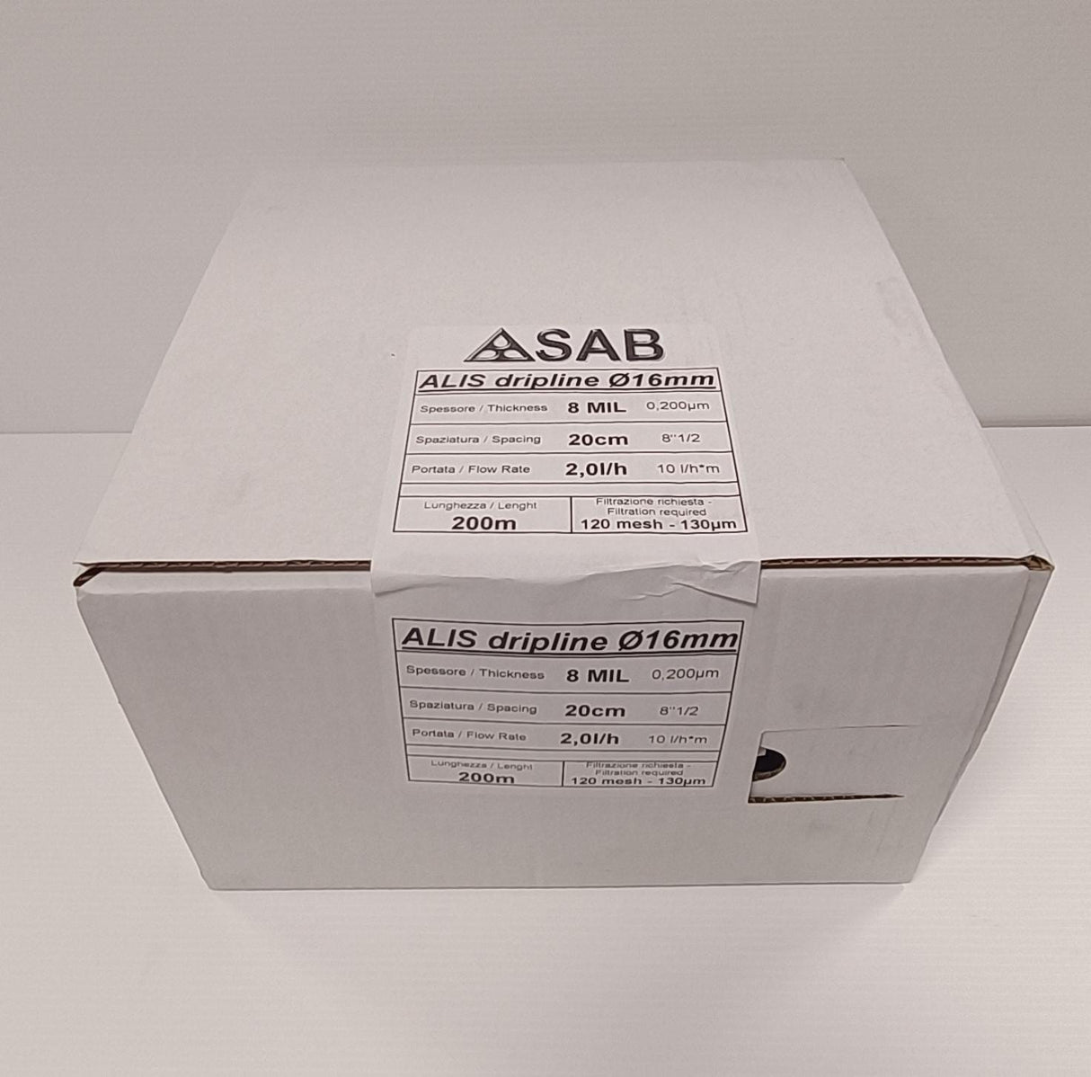 Tubo manichetta per irrigazione con gocciolatore piatto rotolo da 200 metri - ALIS