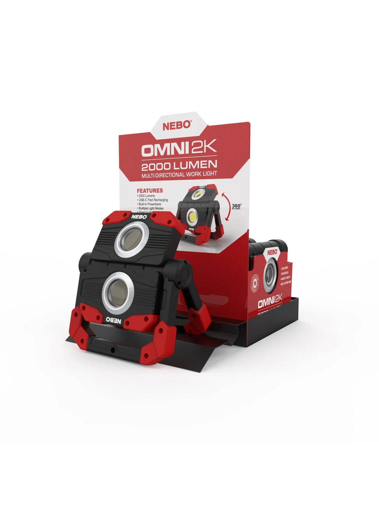 Faro da lavoro omnidirezionale OMNI2K 2000 Lumens con power Bank - NEBO