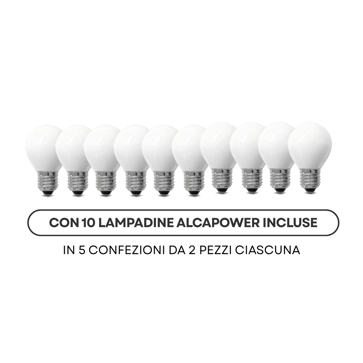 AlcaPower Catena Luminosa da Esterno con 10 Lampadine Incluse