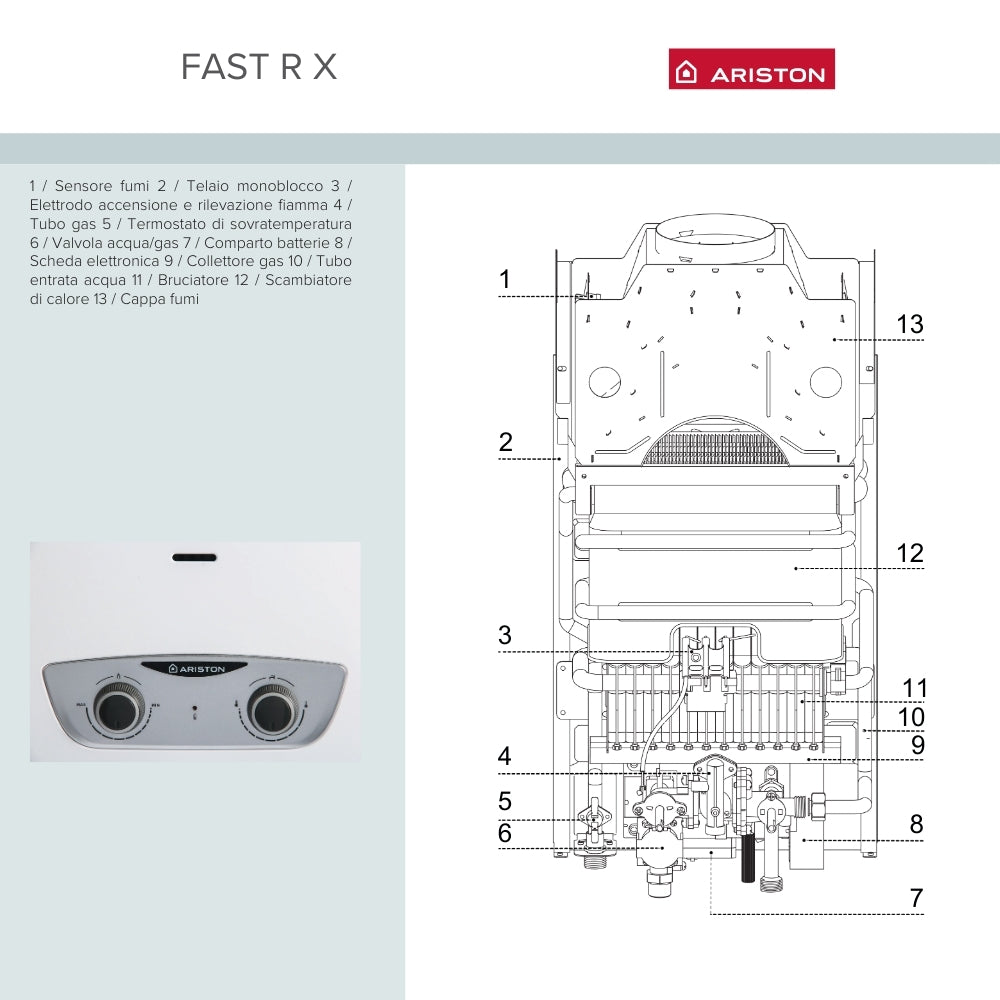 Ariston FAST R X Scaldacqua a Gas Istantaneo a camera aperta