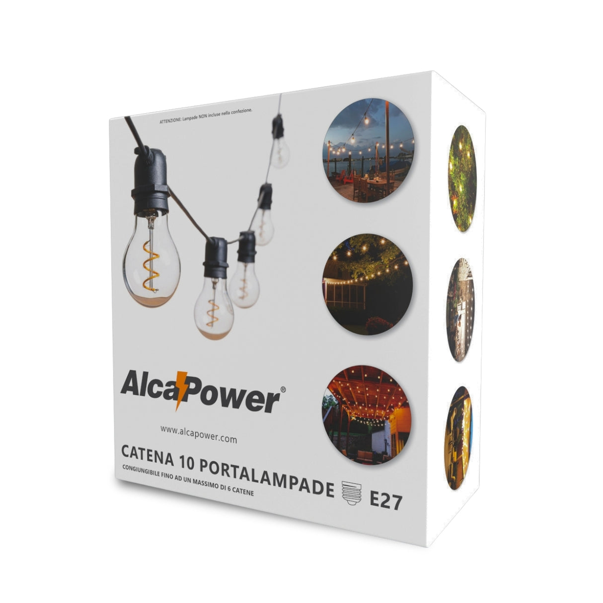 AlcaPower Catena Luminosa da Esterno con 10 Lampadine Incluse
