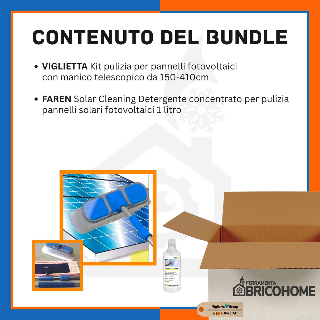 Reinigungsset für Solarmodule mit Teleskopstiel von 150-410 cm SOLAR-WASH