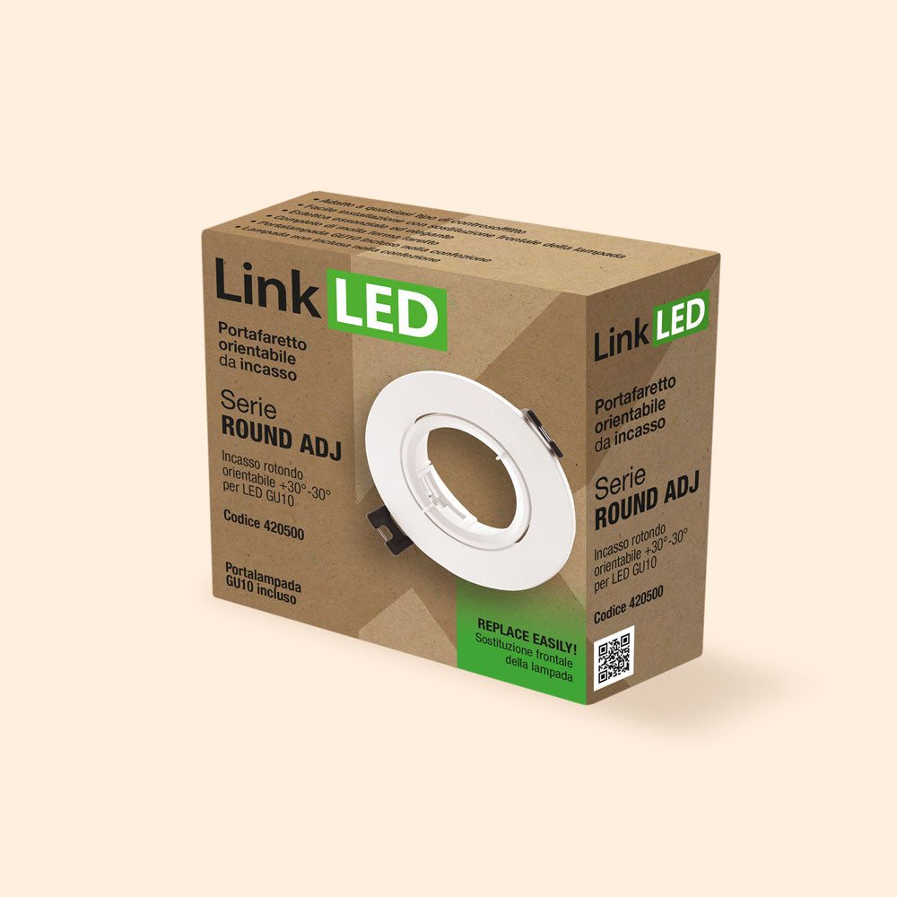 LinkLed Portafaretto orientabile da incasso Serie ROUND ADJ Bianco