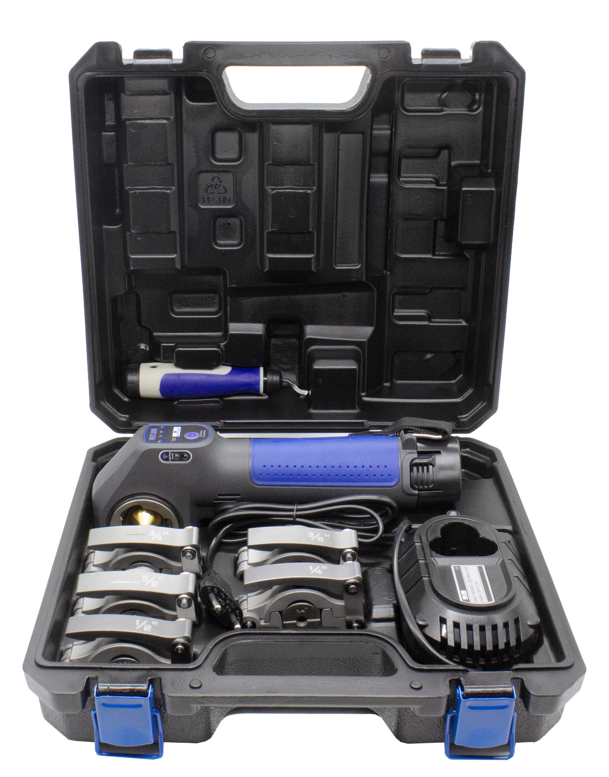 FUMASI - Cartellatrice a Batteria 570040A SLIM 12V | 1/4"-3/4" | Flangia 45° | 135 Lavorazioni | Luce LED | Kit Valigetta