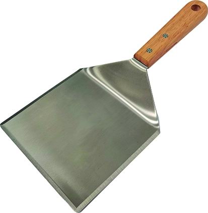 SandriGarden Spatola per barbecue in acciao Inox manico legno cm 29x14 ideale per hamburger