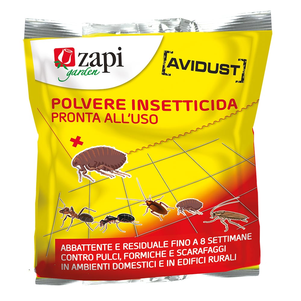 Zapi Garden - Avidust Insetticida in Polvere 1kg | Azione Residuale 8 Settimane | Scarafaggi Formiche Pulci Vespe