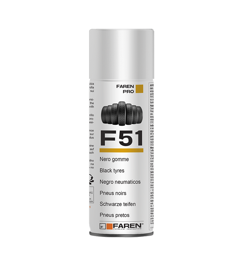 FAREN - Reifenschwarz-Auffrischer Spray 400ml F51 | Silikon | Auto Motorrad Boote Camping | Praktisch Sofort Vielseitig