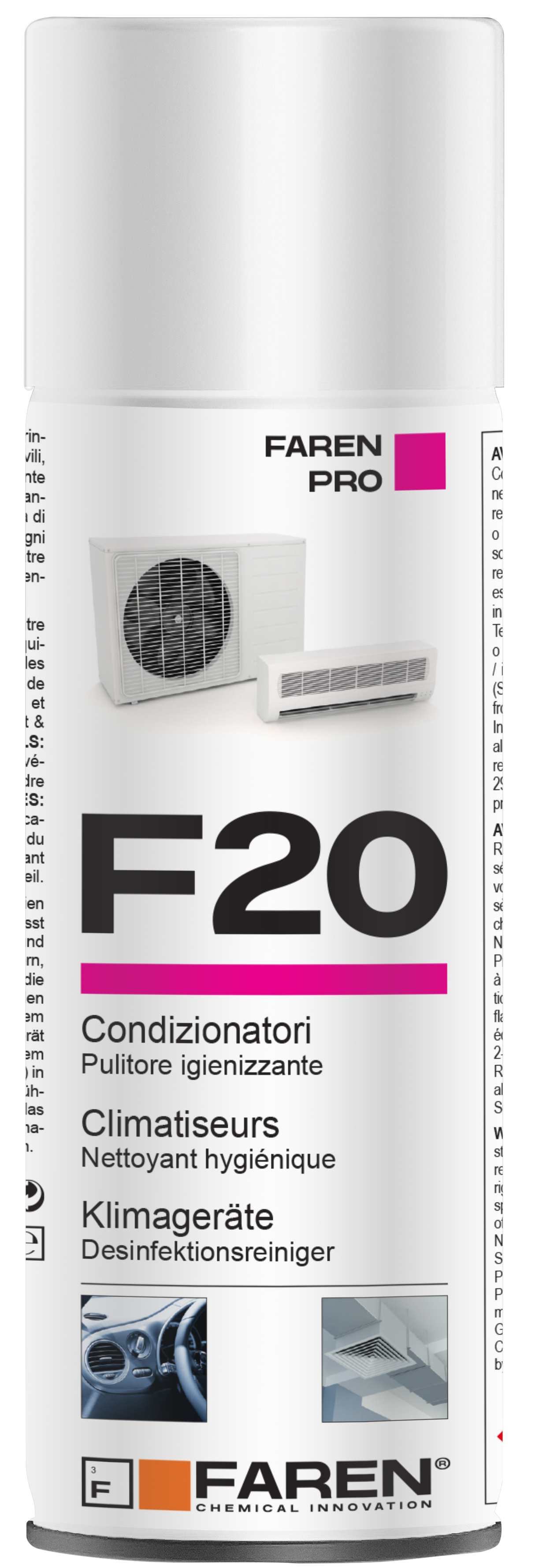Spray igienizzante disinfettante per condizionatori e climatizzatori F20 FAREN