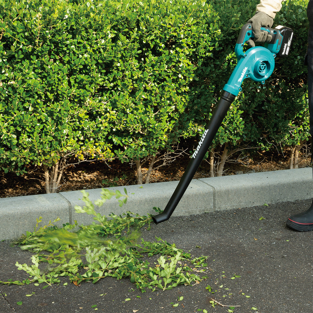 MAKITA DUB186Z vista frontale del tubo di soffiaggio