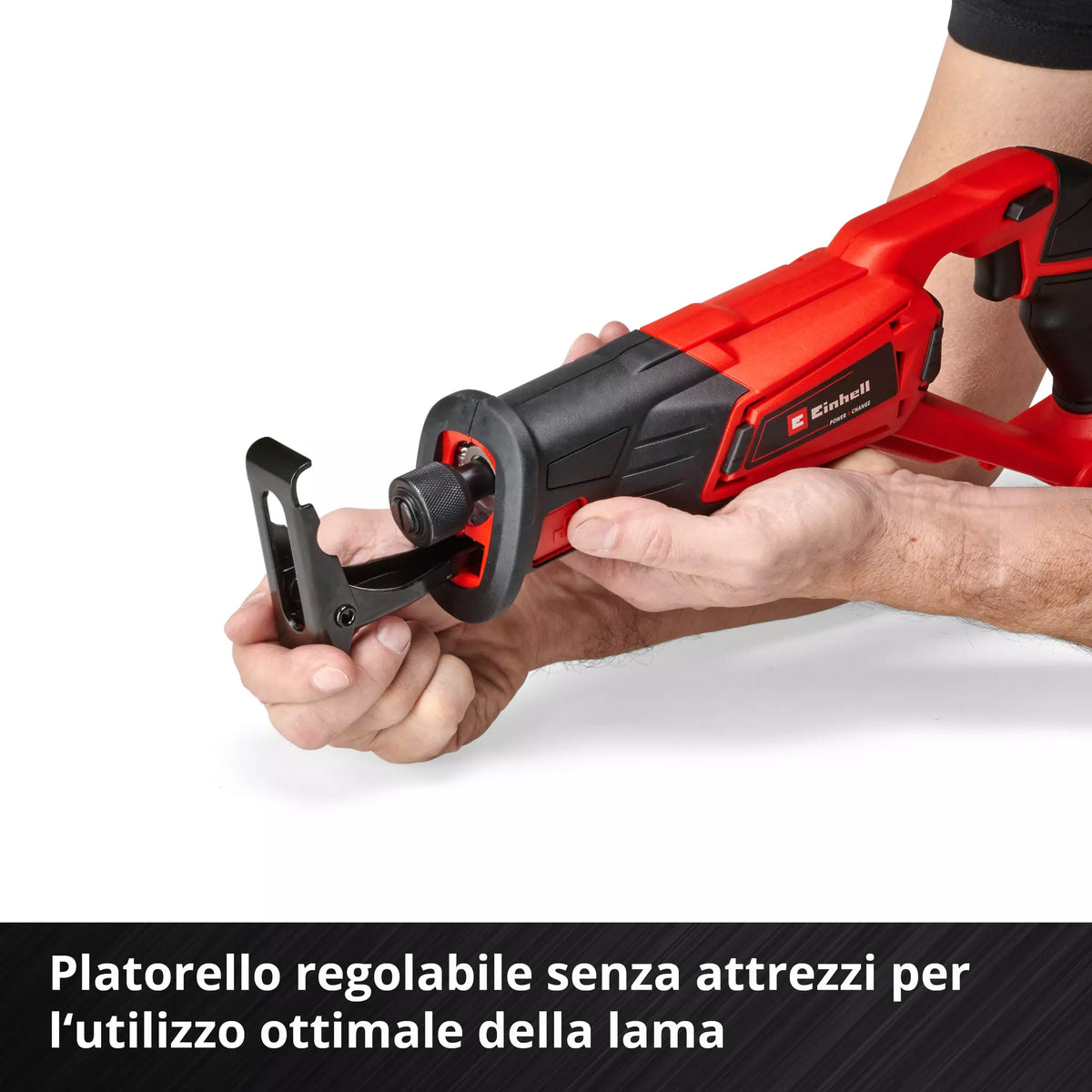 EINHELL TE-AP 18/22 Li-Solo caratteristiche del pattino regolabile e cambio lama