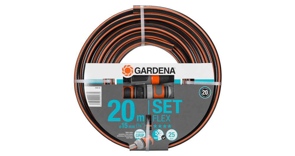 SET tubo da giardino 5/8'' x 20MT con accessori - Comfort FLEX GARDENA