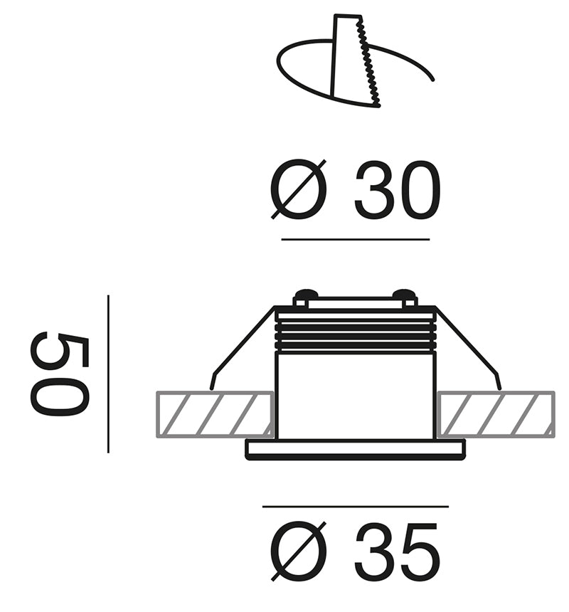 Runder Einbaustrahler 3W natürliches Licht 4000K Nickel-Finish
