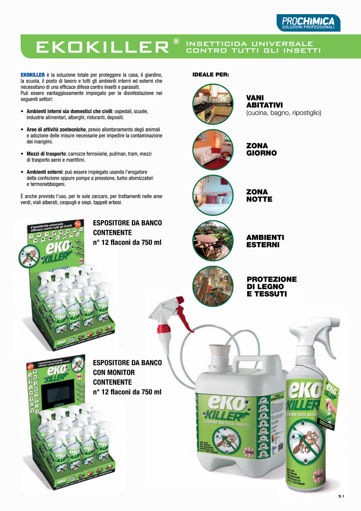 Prochimica EKOKILLER Insetticida universale contro tutti gli insetti 5LT
