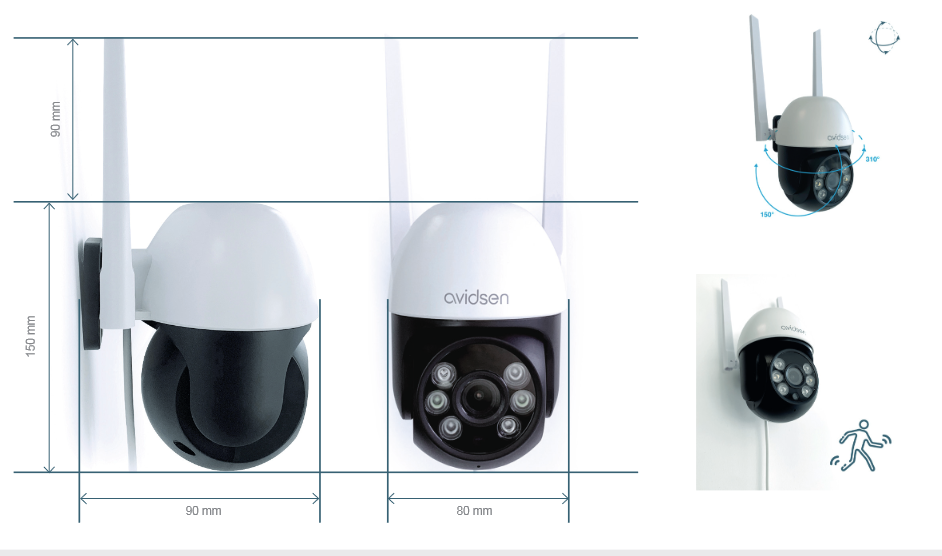 Avidsen Telecamera IP per esterno motorizzata WI-FI Full HD 1080p HomeCam 3PTZ