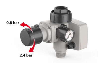 Elektronischer variabler Druckregler Presflo Vario mit Manometer