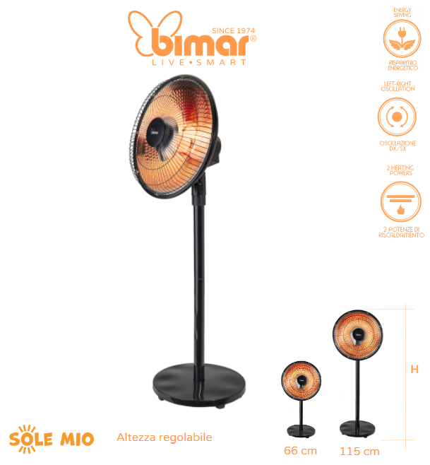 STUFA RADIANTE A PARABOLA "SOLE MIO"