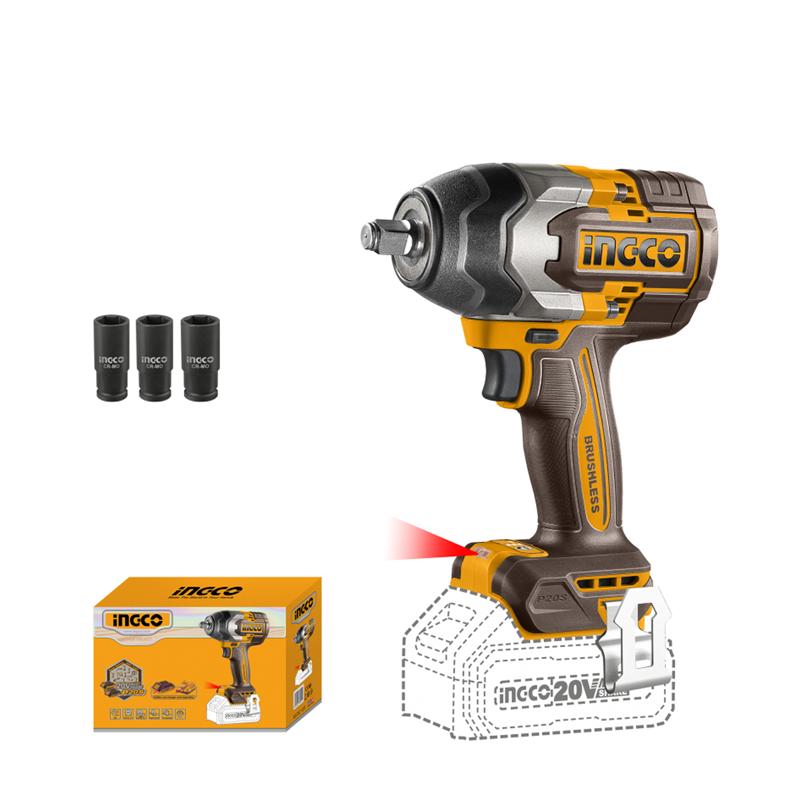 INGCO Avvitatore ad impulsi 1/2'' 850Nm BRUSHLESS nudo ( solo corpo )