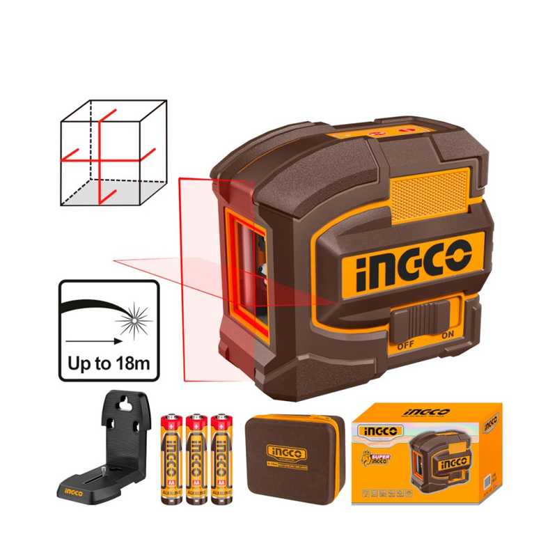 INGCO Livella Laser raggio rosso 0-18MT