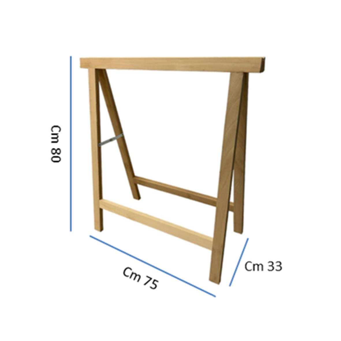 Cavalletto in faggio naturale 75 x 80 cm Made in italy uso professionale