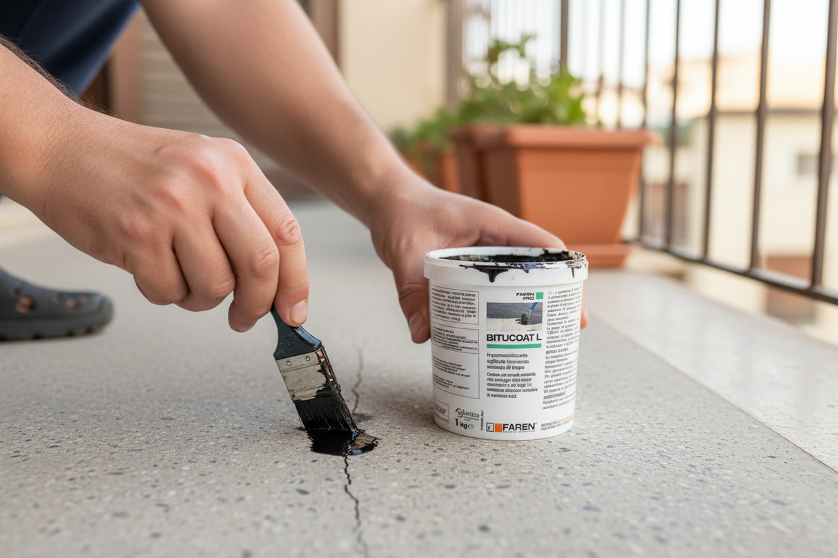 BITUCOAT L 1kg riparazione crepa balcone fai-da-te