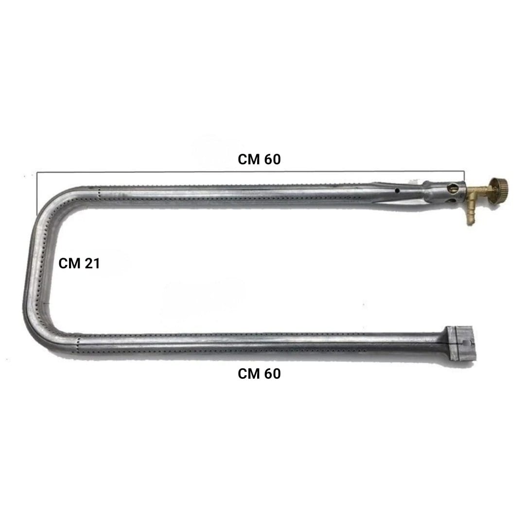 Bruciatore a Gas GPL U 90° per Barbecue Pietra ollare Pietra lavica Piastra ghisa