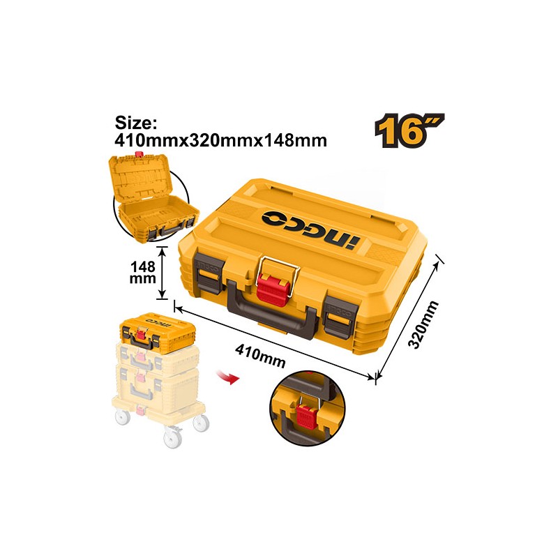 INGCO Cassetta Impilabile per elettroutensili PRO