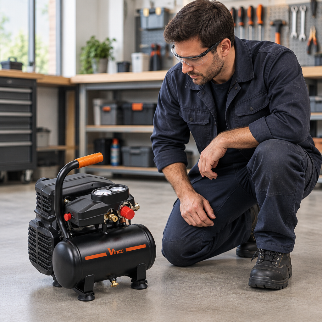 Compressore Vinco con operatore in officina