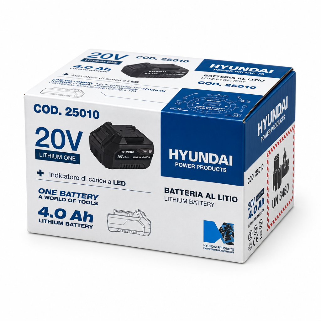 Confezione batteria Hyundai 20V 4,0 Ah