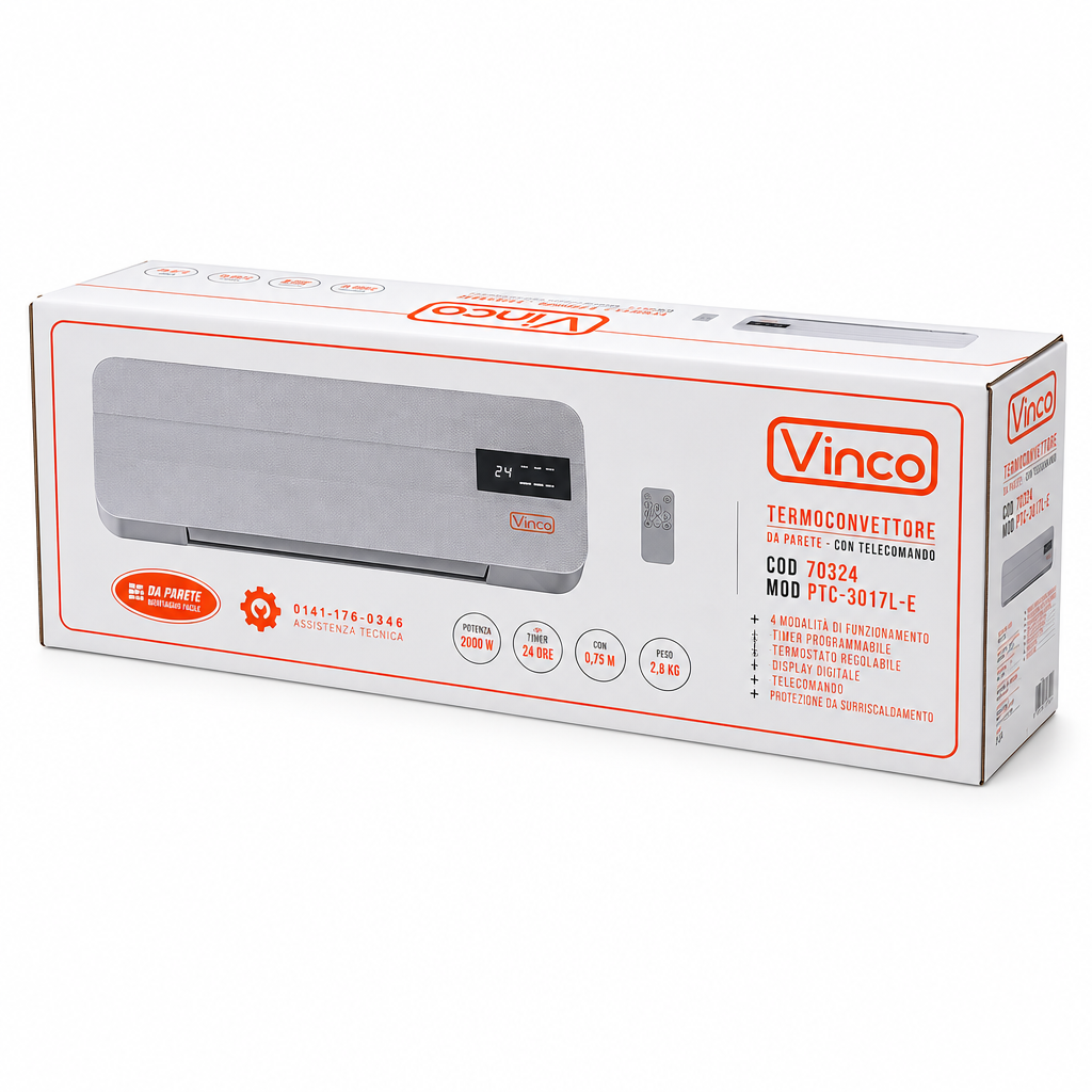 Confezione termoventilatore a parete Vinco