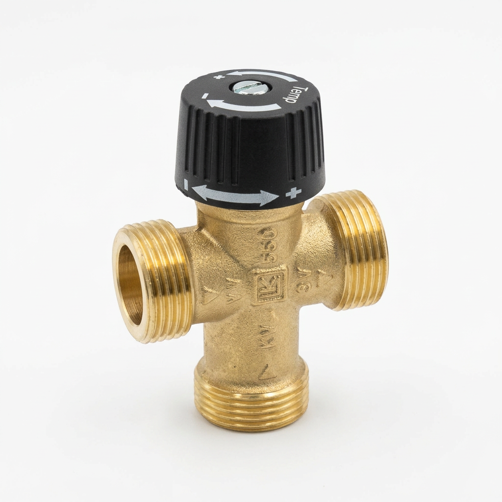Copertina miscelatore termostatico in ottone con manopola nera