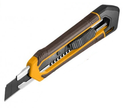 INGCO - Cutter 18x100mm HKNS11815 | Lama SK4 | L.179mm | Pulsante Piatto | Lame Spezzabili