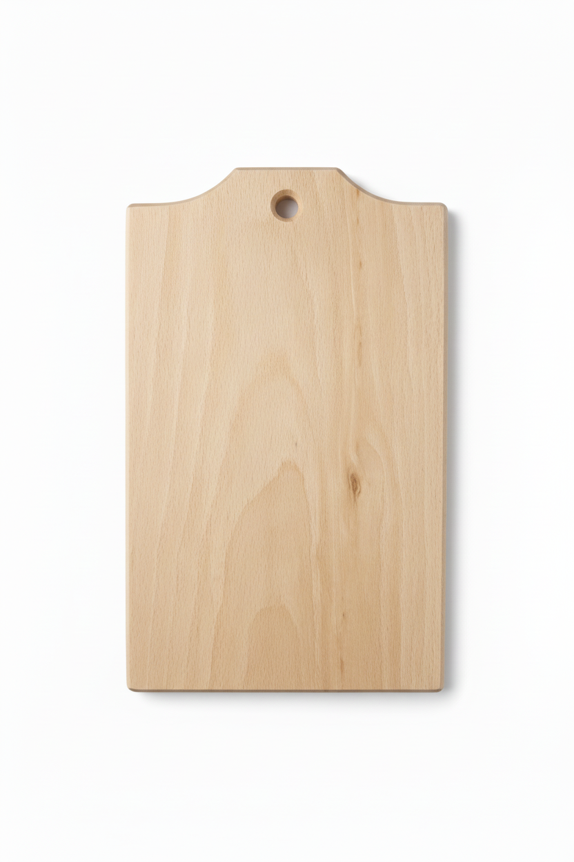 Desidiae Manici tagliere arco faggio massello pulito senza etichette sfondo bianco