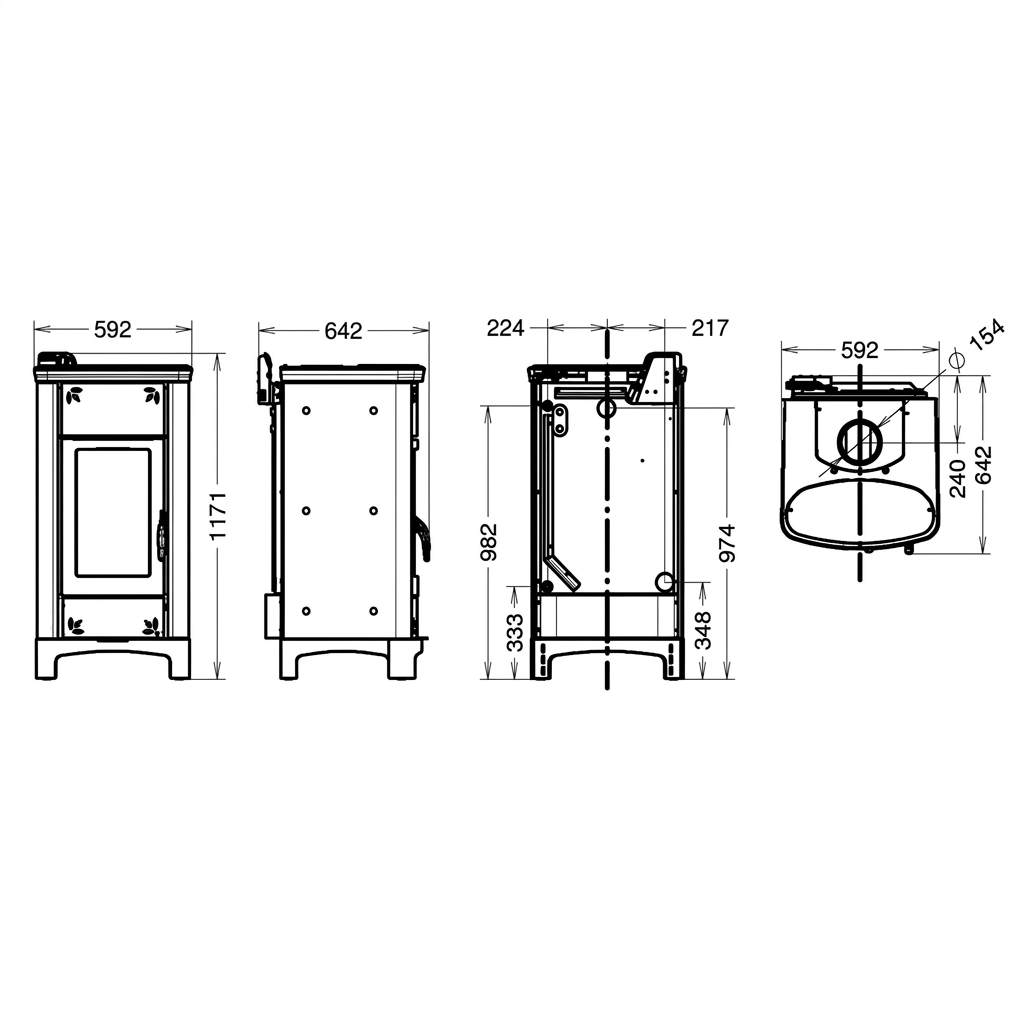 Disegno tecnico Thermorossi Ardhea Easy in formato quadrato