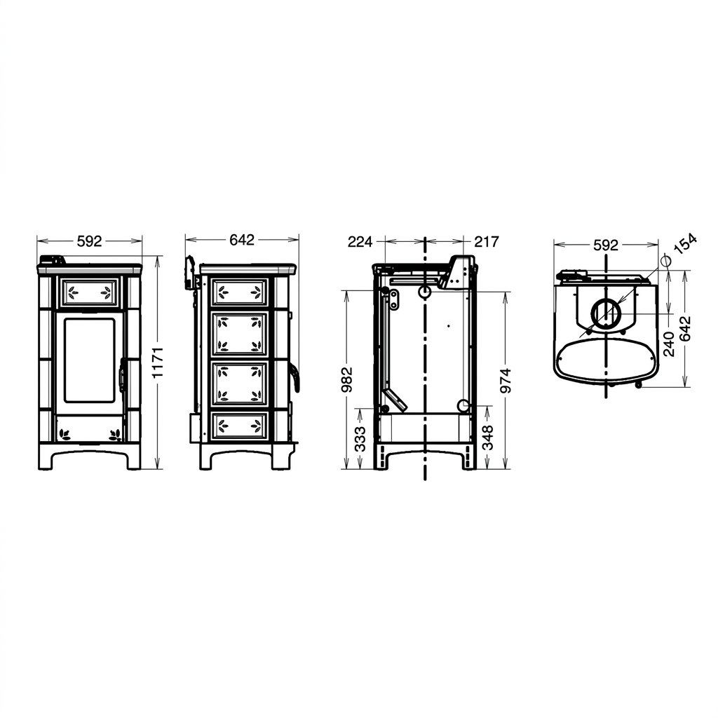 Disegno tecnico Thermorossi Ardhea Maiolica in formato quadrato