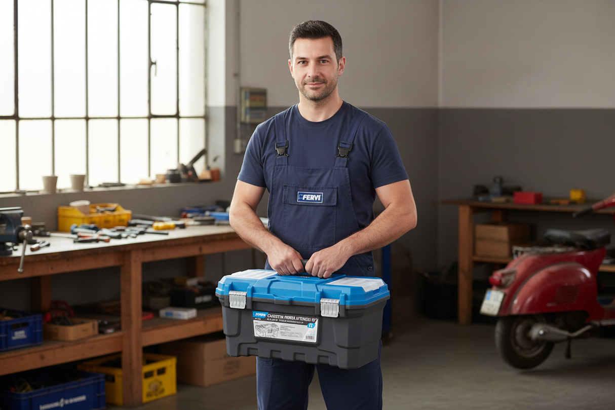 FERVI cassetta porta utensili TB03 19 pollici chiusa proporzioni corrette