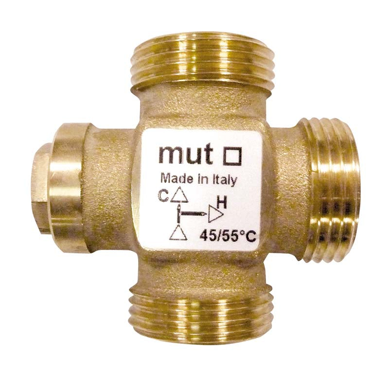 MUT - Valvola Deviatrice Termostatica VTD25E | 3 Vie | Solare Termico | 45-55°C | G1 Filettatura