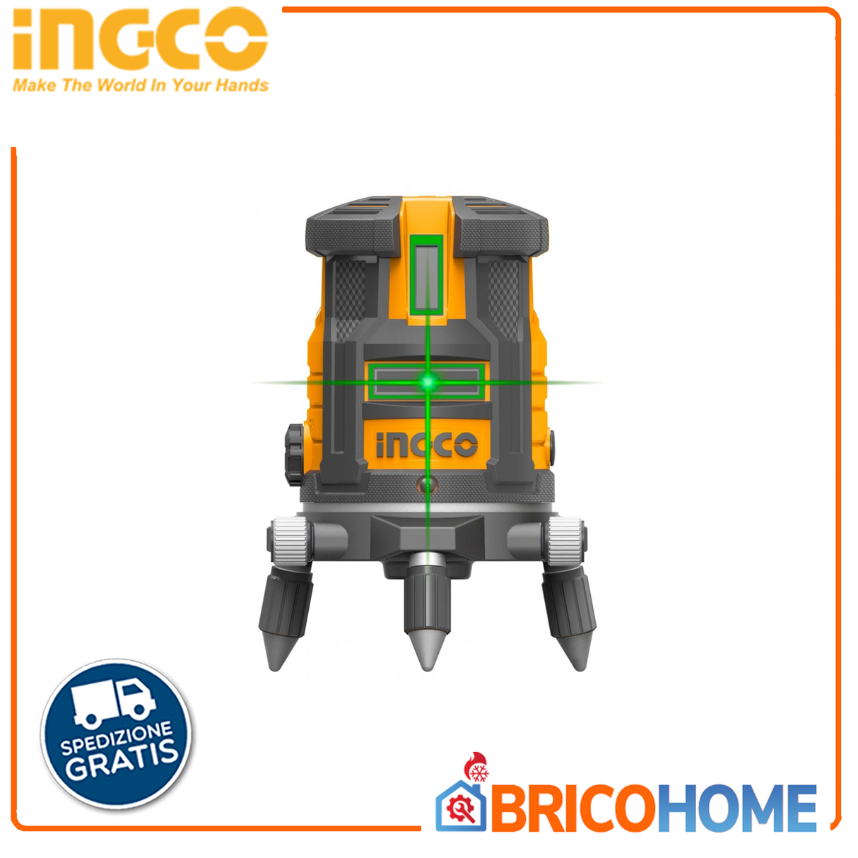 Livella laser autoregolabile 0-30M (raggio verde) - INGCO