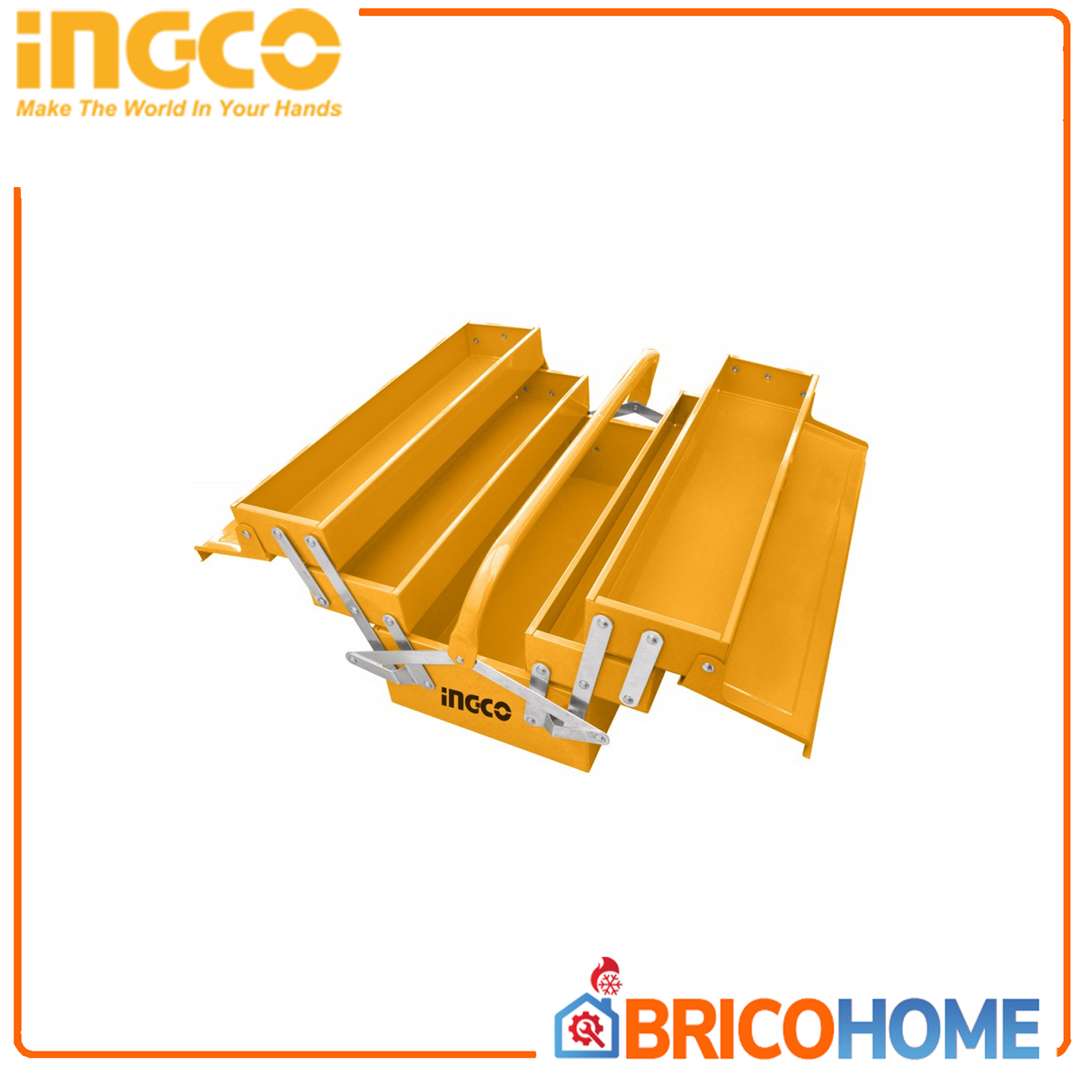 INGCO Cassetta porta attrezzi in metallo 3 strati 404X200X205mm