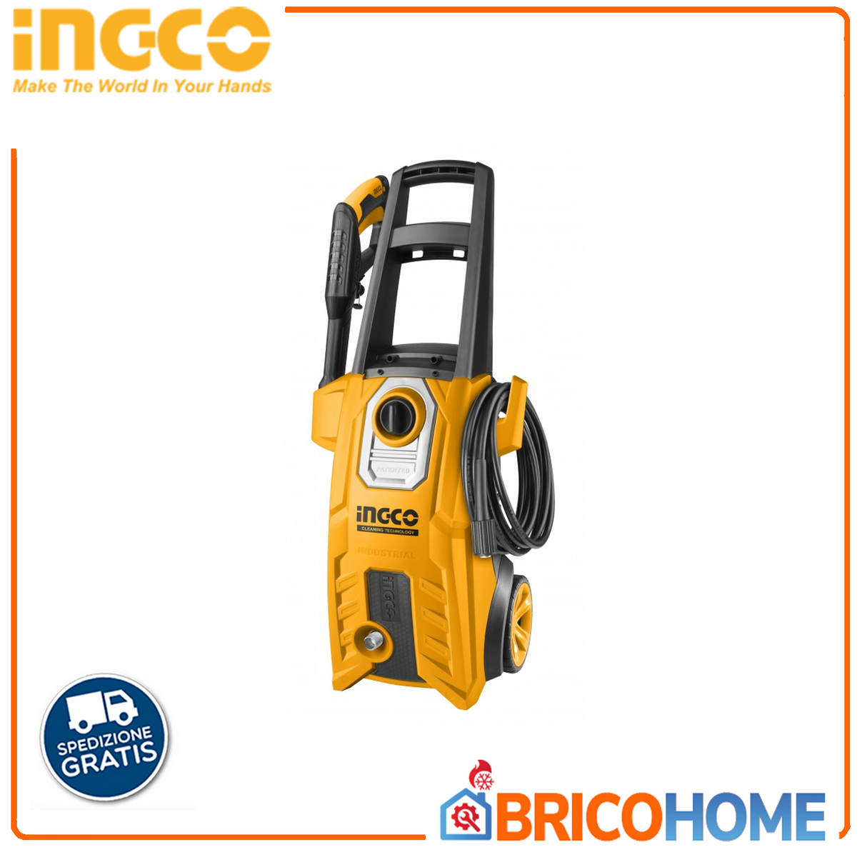 INGCO Idropulitrice acqua fredda 150BAR 1800W con accessori