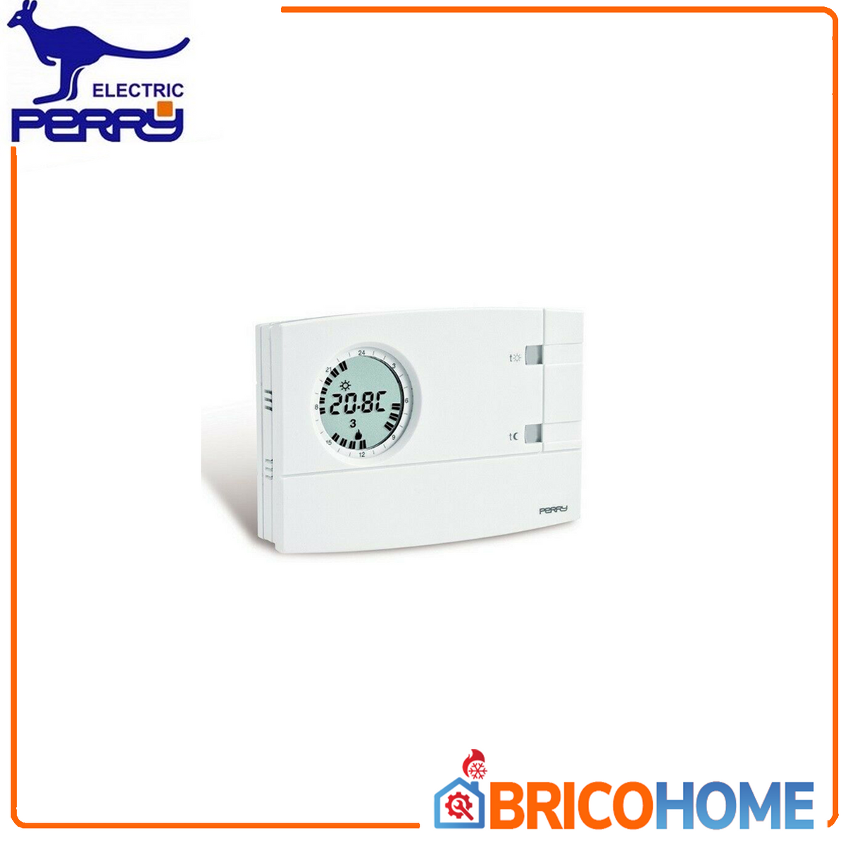 Wall Digital Chronothermostat - White Perry 1CRCR209/S