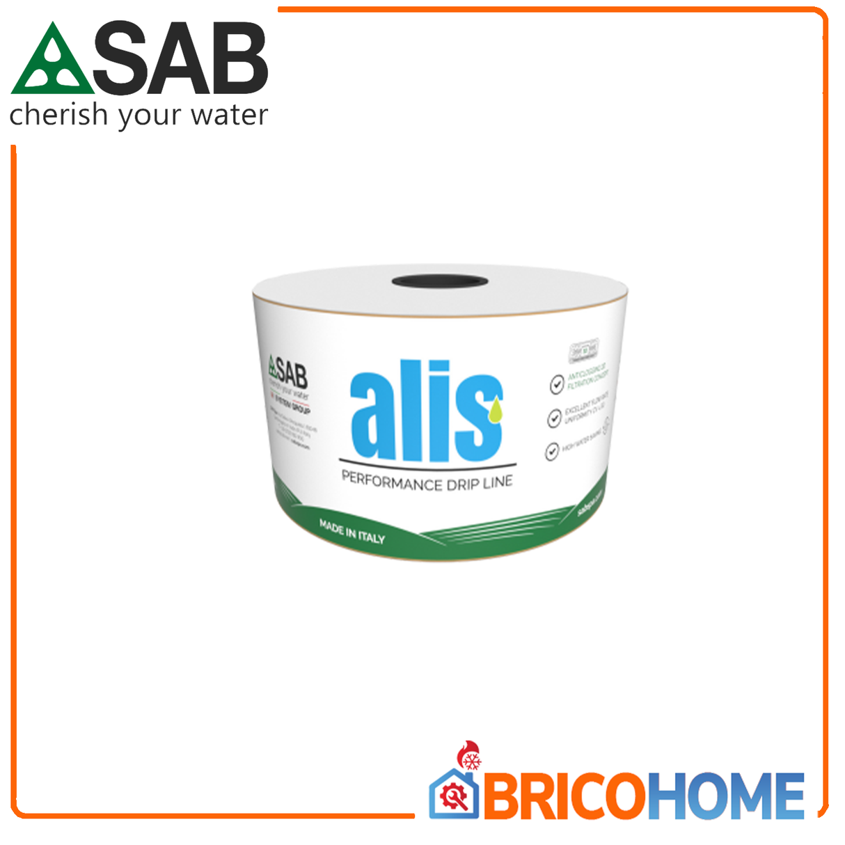 Tubo manichetta per irrigazione con gocciolatore piatto rotolo da 200 metri - ALIS
