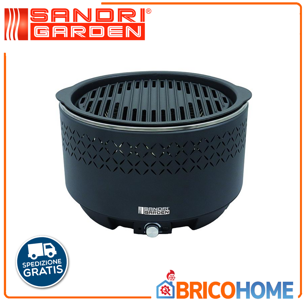 Sandri Garden Barbecue senza fumo con griglia ghisa SG 31G Ø 31 cm