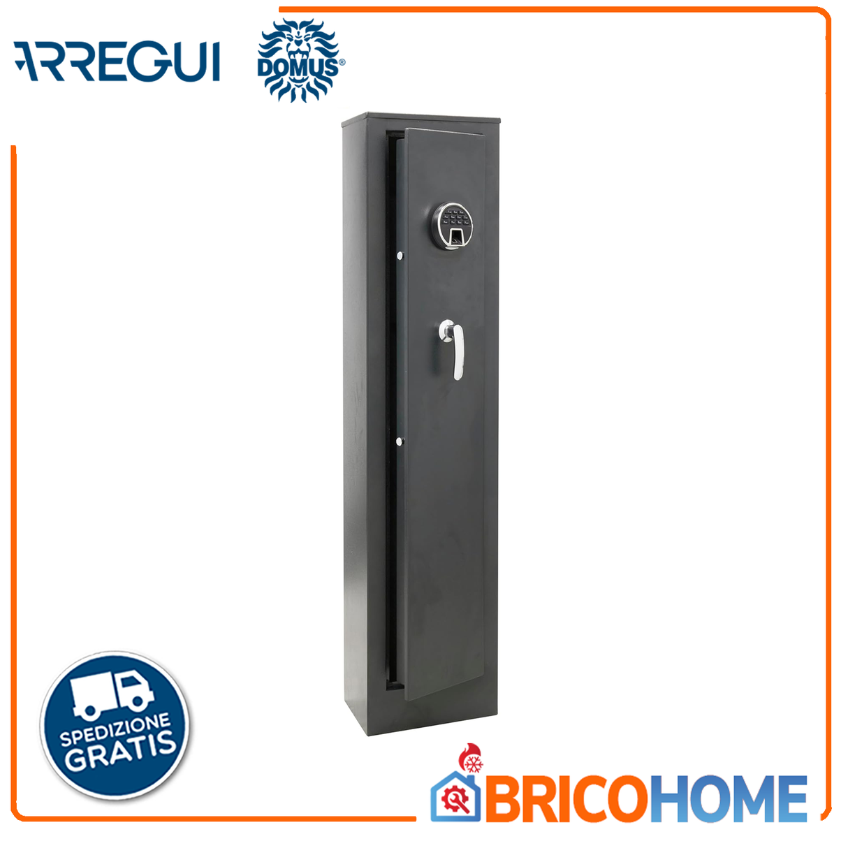 Armadio Portafucili a 5 posti con tesoretto e serratura elettronica con impronte digitali Domus Arregui ARM050835