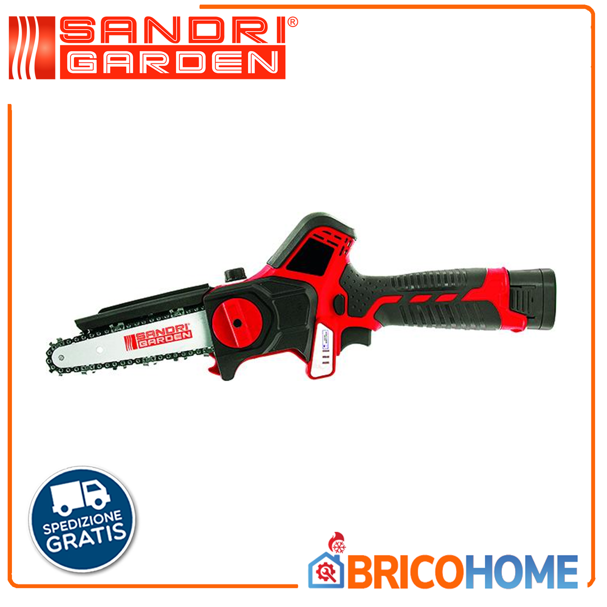 SandriGarden Mini Elettrosega SG-TR1600 lama da 14cm 16V con 2 batterie da 2Ah