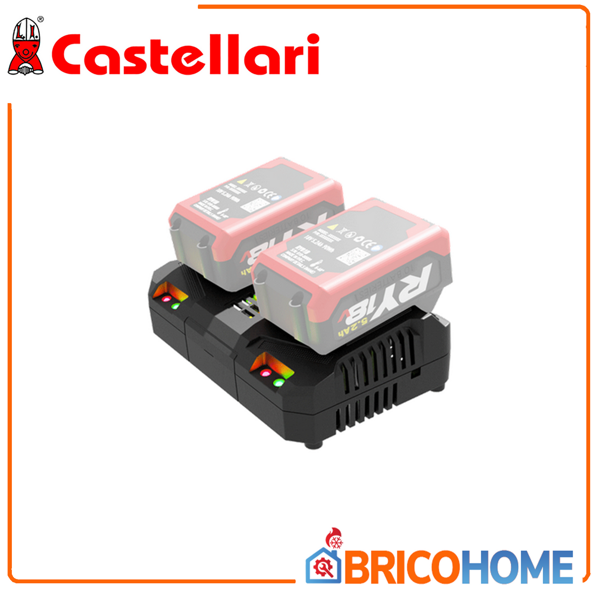 Castellari Caricabatterie rapido doppio 220V 4,0Ah per batterie RY18V - RY04B