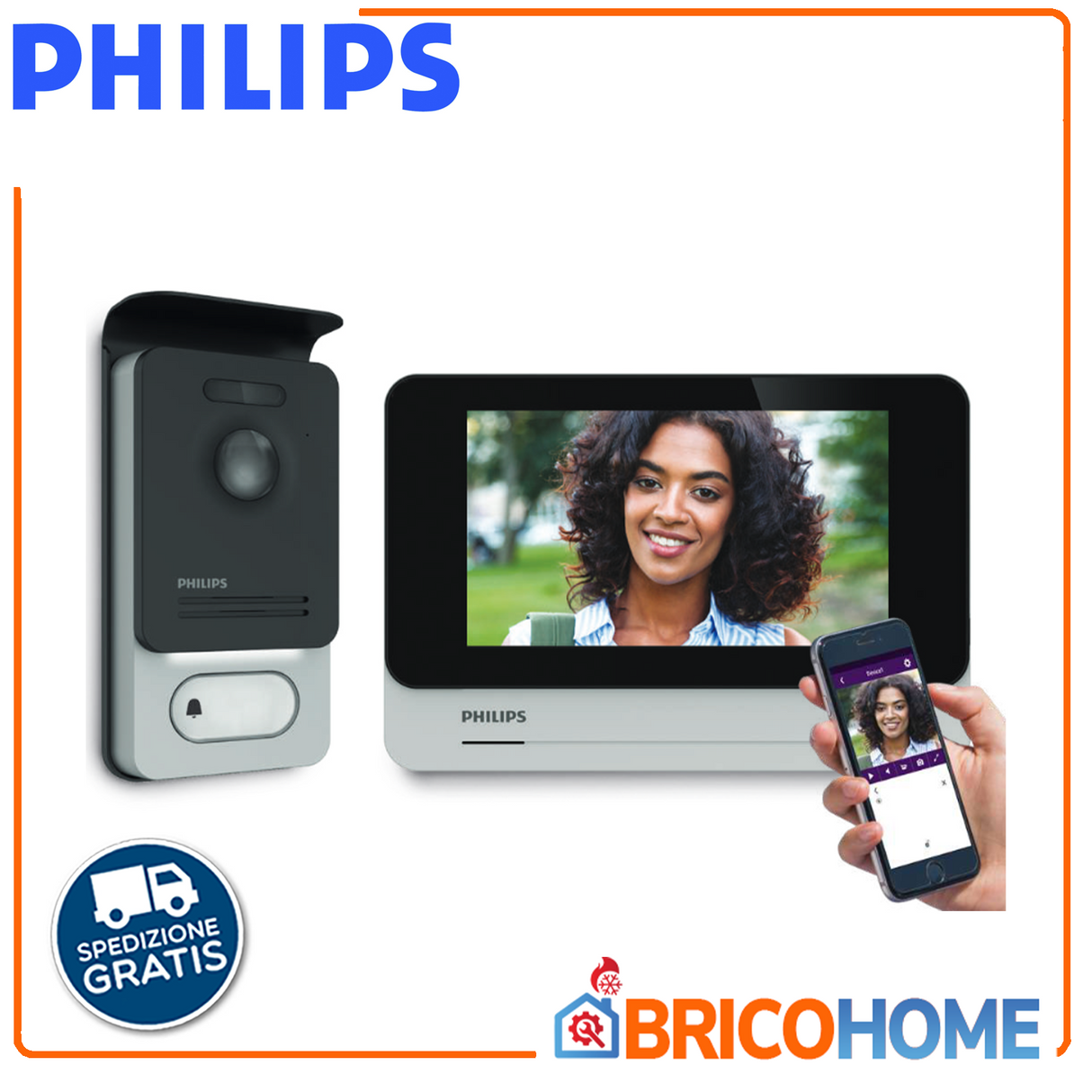 Philips Videocitofono Wi-Fi Monitor Touch Screen 7''- WelcomeEye Connect 2 531036